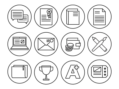 Icons circular icon illustrator line minimal round simple