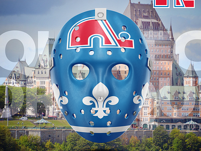 Quebec Nordiques retro mask illustration logo nhl nordiques quebec