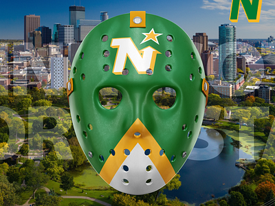 Minnesota North Stars retro mask illustration logo minnesota nhl north stars