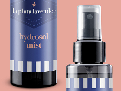 Lavender Hydrosol Mist colorado face product feminine branding hydrosol lavender lavender logo serif logo simple packaging skin care packaging spray bottle striped packaging