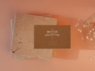 Modern Brand Business Card brand identity branding business card condensed font curved logo gender neutral logo journal company stacked logo sustainable brand terracotta