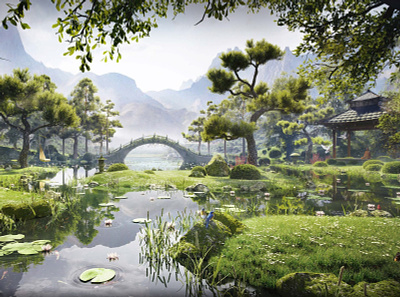 Zen Garden 3d architecture visualization design render vray