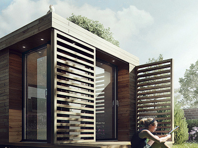 Garden Offices 3d render architectural
