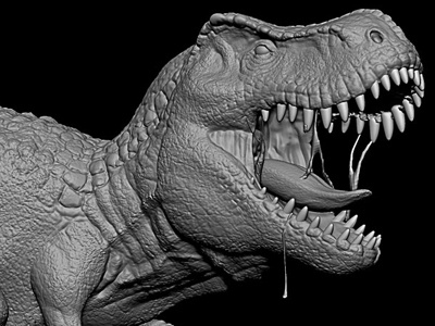 T-rex 3d dinosaur modeling t rex zbrush