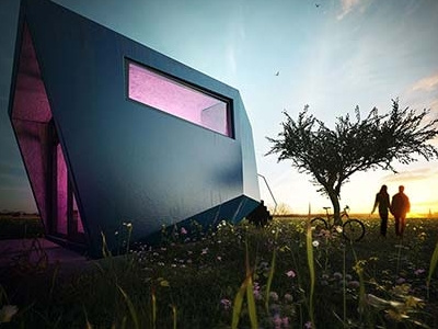 Cubus House 3d architecture house nature render