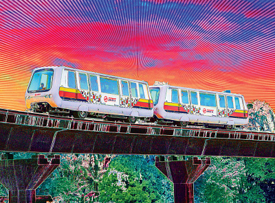 Singapore LRT artist canvas colourful design art illusion photography photoshop print print design singapore transport