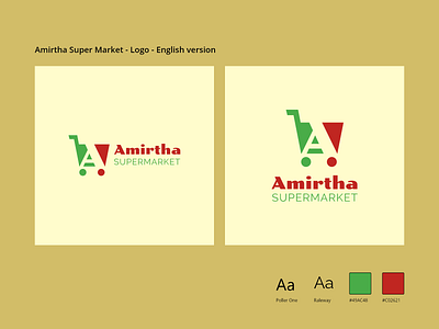 Amirtha supermarket logo branding fresh grocery logo organic supermarket