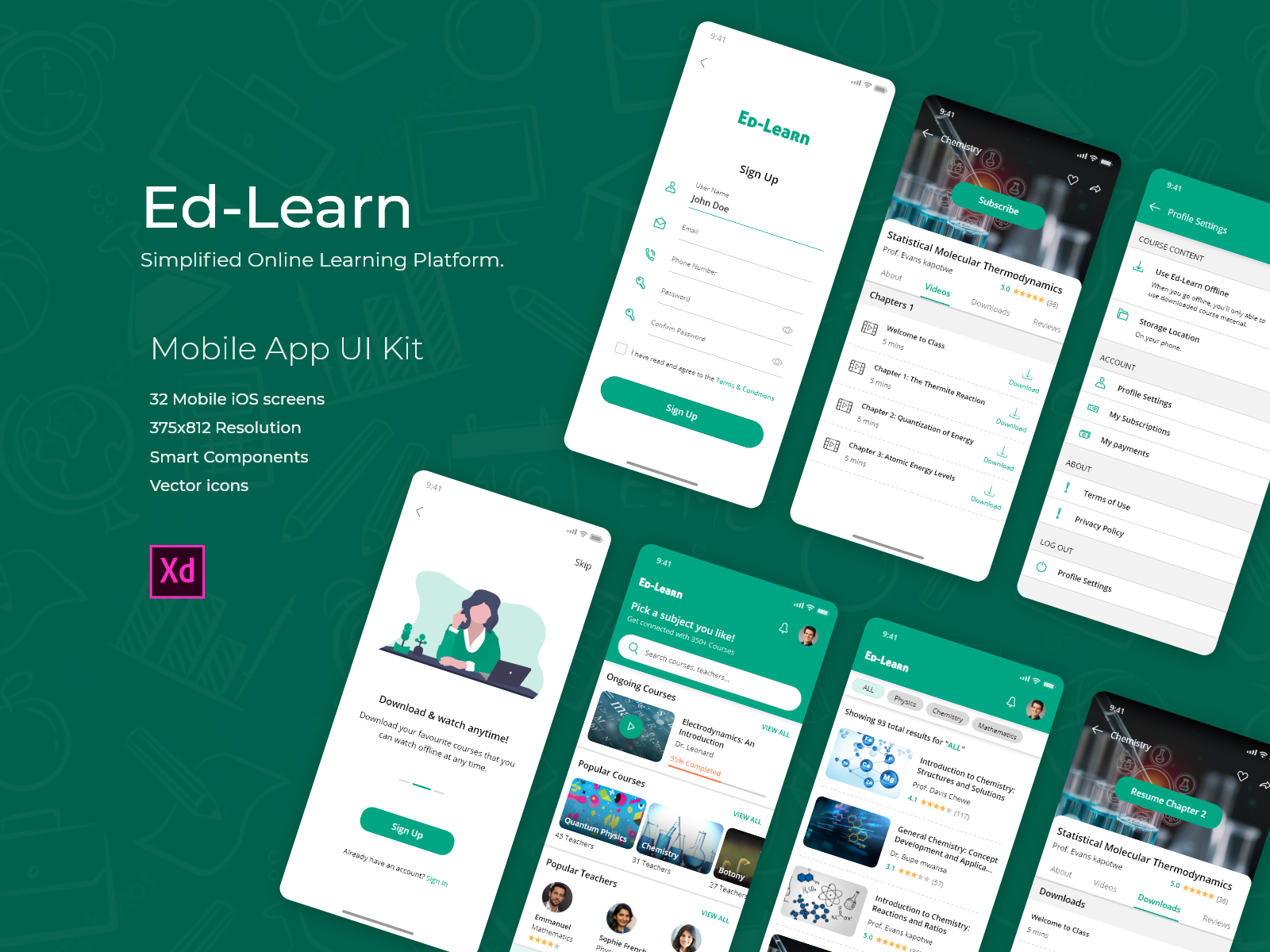 Ed Learn App concept for online learning platform by Nupix Studio on