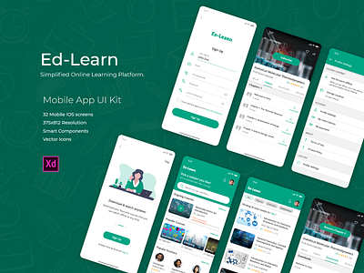 Ed Learn - App concept for online learning platform adobexd app app design education ios mobile online learning ui uikit