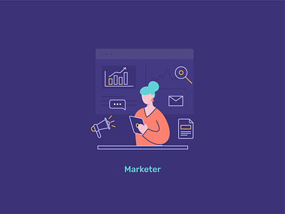 Marketer design illustration marketer