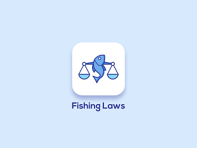 Logo Concept : Fishing Laws App icon illustration logo