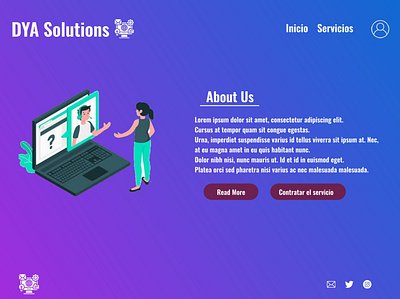 DYA Solutions Landing Page design ui ux web