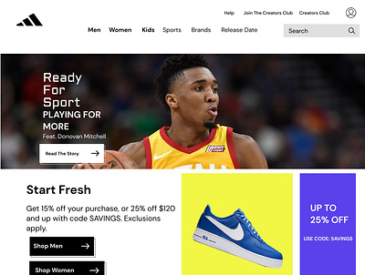 Adidas Store design ui ux web website