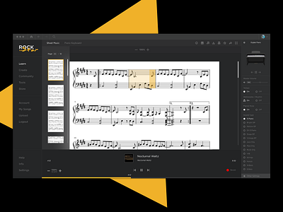 RockStar - Learn Piano (Sheet Music) learn learning app learning platform music music app musical instruments musician rockstar sheet music web app