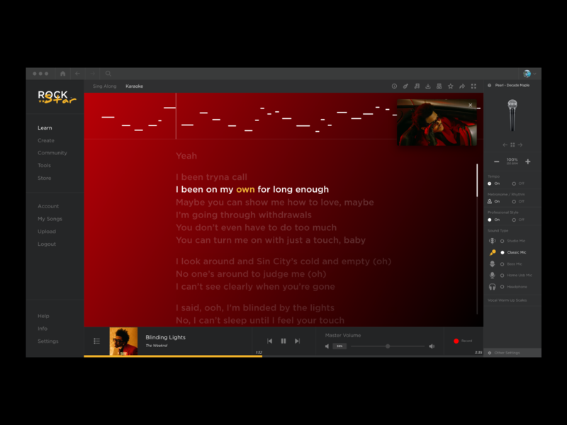 RockStar - Learn Singing (Karaoke) artist karaoke learn learning app learning platform music music app musical instrument musician rockstar sing singer web app