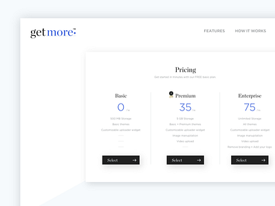 Get More - Pricing get more page pricing