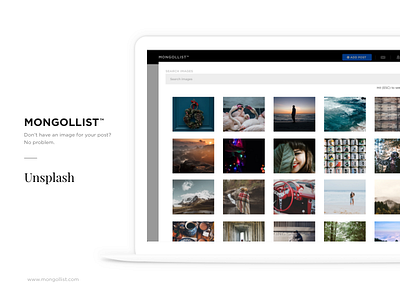 Mongollist - Unsplash modal photos selector unsplash