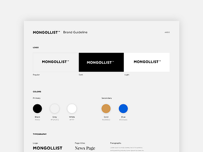 Brand Guideline - MONGOLLIST brand colors guideline logo typography