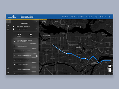 Translink - Commercial Vehicle Route Planner application map planner route translink