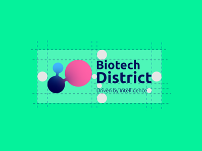 Biotech District Logo grid biotech branding design logo minimal