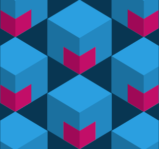 Logo Pattern 3d cube cyan logo magenta pattern