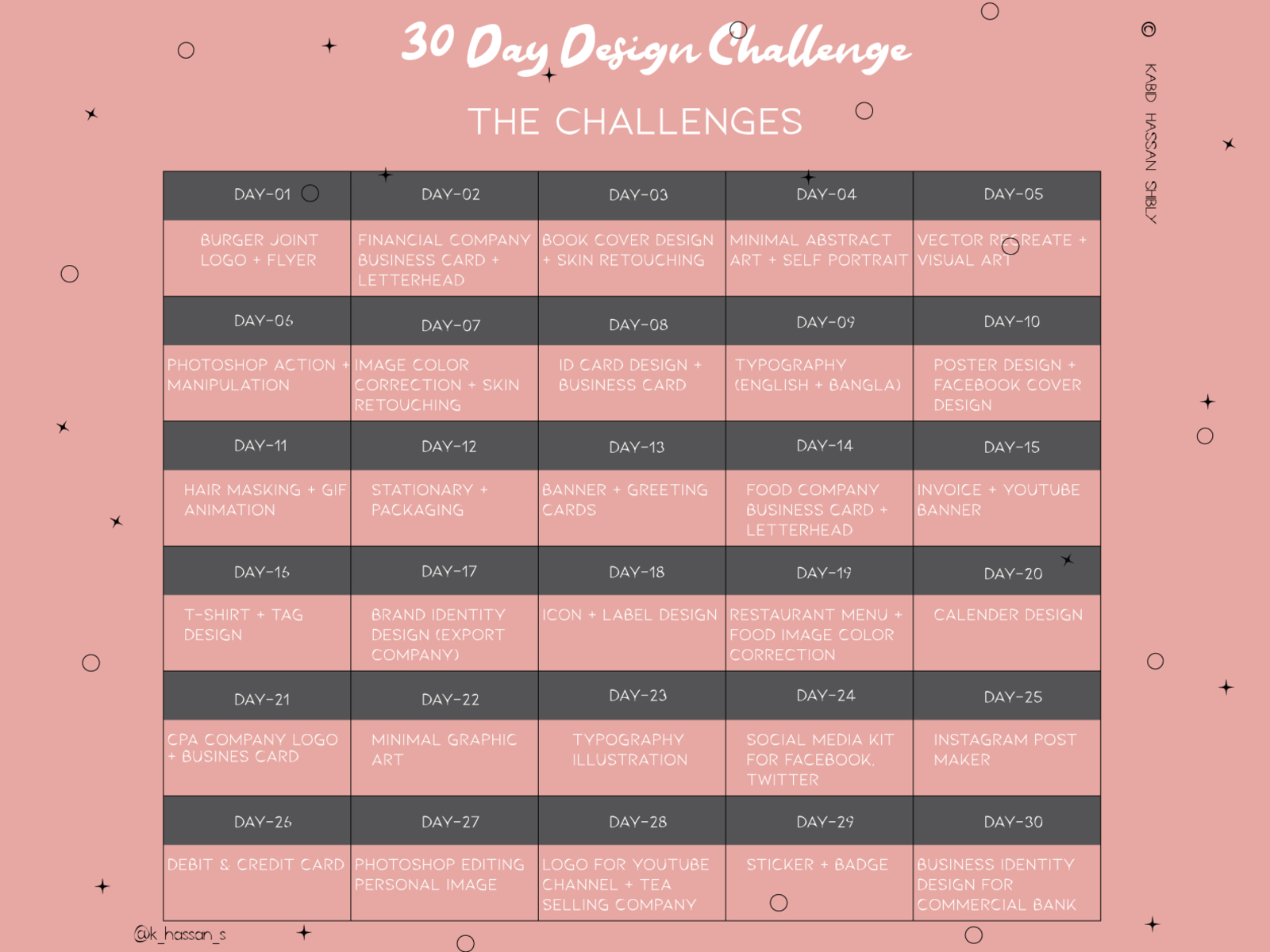 30 day Graphic Design challenge by Kabid Hassan Shibly on Dribbble