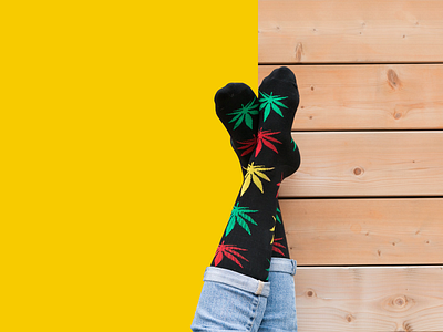 Legs Crossed Hemp Leaf Socks Background Remove by clipping path