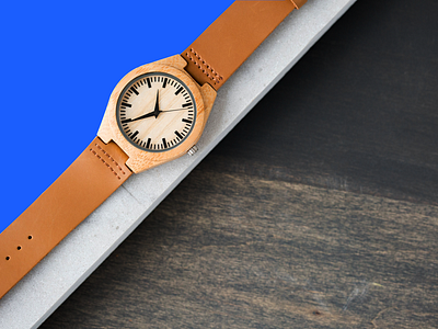 Modern Bamboo Wristwatch Background Remove by Clipping Path