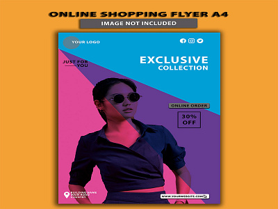 Online Shopping Fashion Sale Advertisement Flyer A4 abstract brochure business corporate flyer leaflet marketing presentation promotion publication publisher template