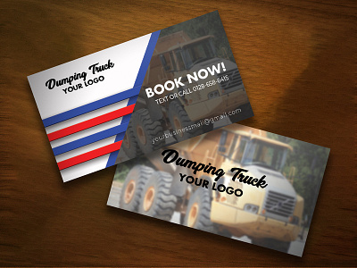 Business Card Design - Dumping Truck - PSD Template