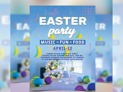 Easter Party Flyer church flyer template easter easter bunny easter egg flyer flyer design party flyer photoshop template