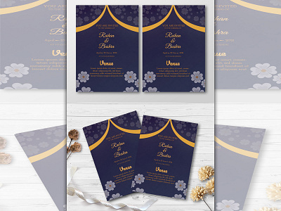 Floral Wedding Invitation Card Design Template Free Download