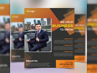 Corporate Business Flyer Vector Template Free Download agency ai black branding business corporate corporate flyer design digital marketing download flyer template illustration orange vector