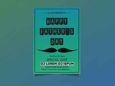 Happy Father's Day Poster or Flyer Vector Template