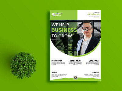 Professional creative business flyer green vector template