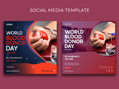 Blood Donation Social Media Template awareness blood donation branding design healthcare post template social media vector