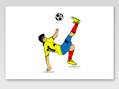 Bicycle Kick Football Soccer Vector Art