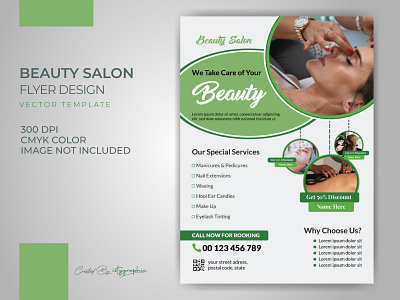 Beauty Salon Flyer Design Template brochure