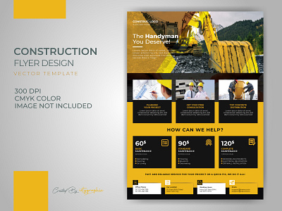 Constructions Real Estate Flyer Template Download construction flyer design flyer flyer download illustration poster print ready real estate flyer template vector