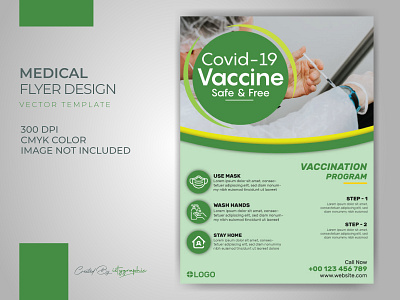 Medical Covid Vaccine Program Flyer Template Download magazine