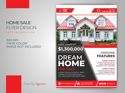 Home Sale Real Estate Flyer Template Download apartment brochure business corporate flyer flyer design graphic design home sale marketing professional property real estate flyer red sell houses template