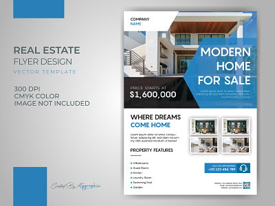 Real Estate Property Sale flyer template design download