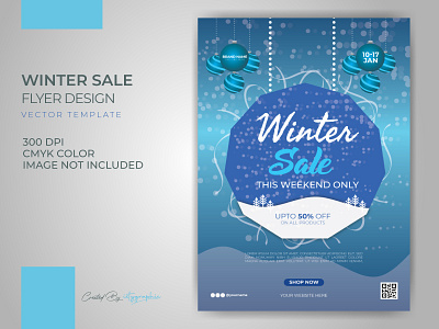 Winter Sale Decorative Lighting Promotional Flyer Template