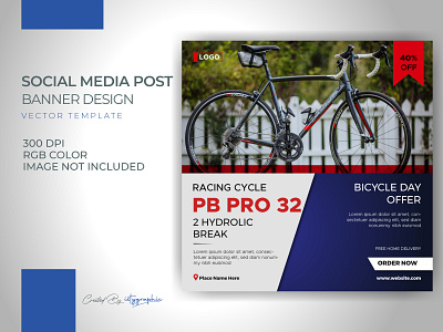 Bicycle Sale Promotion Banner Post Vector Template Download