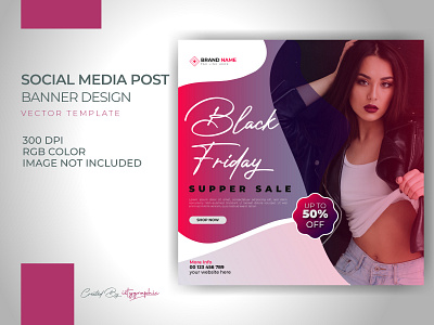 Fashion sale social media post banner template download