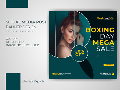 Boxing Day Mega Sale Banner Post Template Download