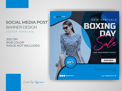 Boxing Day Fashion Sale Banner Post Template Download boxing