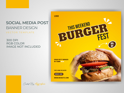 Burger Fest Food Menu Banner Post Template Download lunch