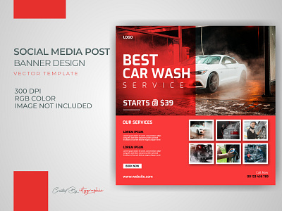 Car Wash Service Banner Post Template Download