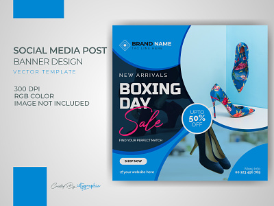 Boxing day Footwear Banner Post Template Download day